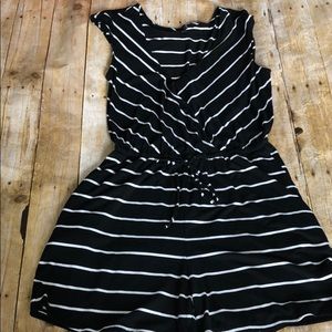 Torrid black and white striped romper